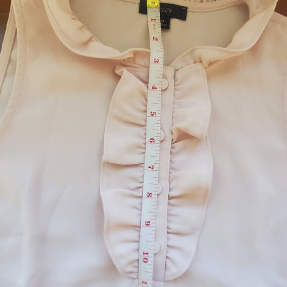 J Crew Women's light pink sleeveless top ruffle details SIZE - M - Picture 9 of 13